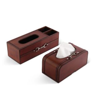 Home premium leather tissue holders